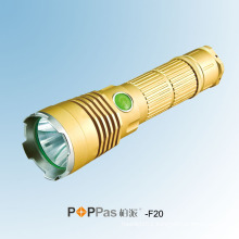Golden 600ml CREE Xml U2 1X 18650 Battery Portable and Camp LED Flashlight Poppas-F20